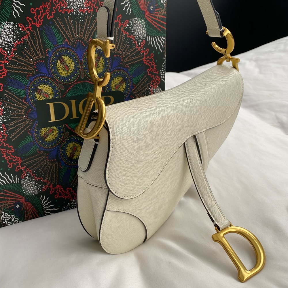 White Saddle Handbag